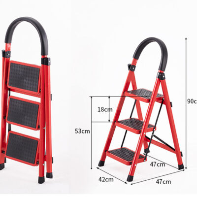 Escalera Plegable Metálica 3 Escalones Antidesliza