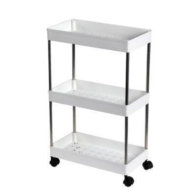 Organizador con Ruedas 3 Estantes 4 Perchas 38x60x