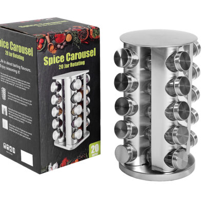 Especiero Giratorio Vertical Base Metal 20 Frasco