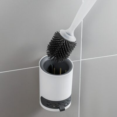Escobilla para Inodoro de Silicona con Dispensador