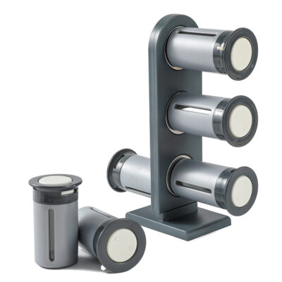 Especieros x 6 Imantados Con Base Vertical Platead