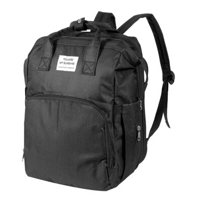 Mochila Maternal con Cuna Cambiador Multi Compartimiento NEGRA