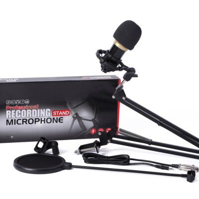 Micrófono con Condensador y Brazo Articulado y Accesorios