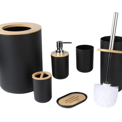 Set de Baño 6 Piezas en Bambú NEGRO