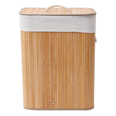 Cesto para Ropa Sucia Rectangular Bambu con Tapa