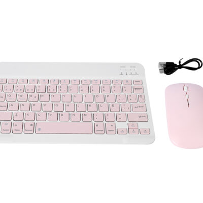 Set De Teclado Y Mouse Inalambrico BT-028 ROSADO