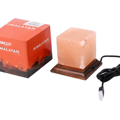 Lampara de Sal Himalaya Cuadrada con Luz de Colores
