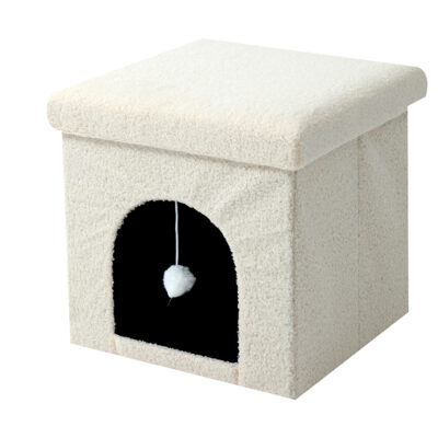 Banco con Casa de Gato Terciopelo BeigeSKU: 6810